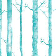 Aspen Tree - Teal Wallpaper