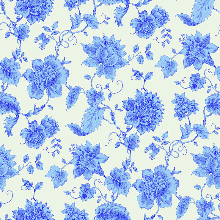 Floral Toile - Porcelain Wallpaper