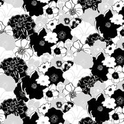 Flowerbed - Black and White Wallpaper