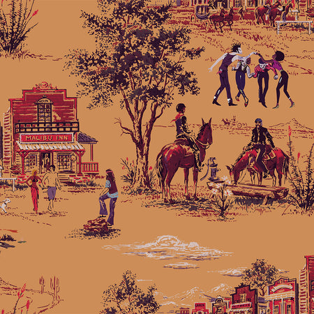 Punk Rock Toile - Bourbon Wallpaper