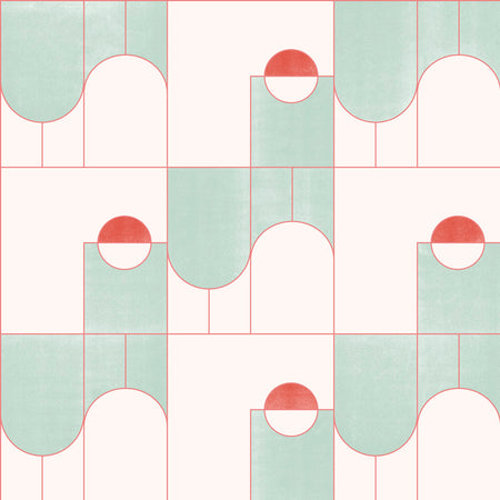 Hialeah - Cream and Green Wallpaper