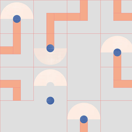 South Beach - Peach and Stone Wallpaper