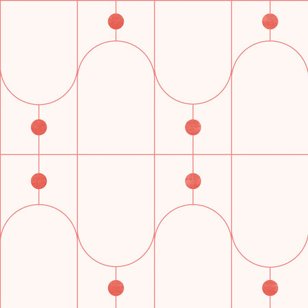 Key Biscayne - Cream and Red Wallpaper