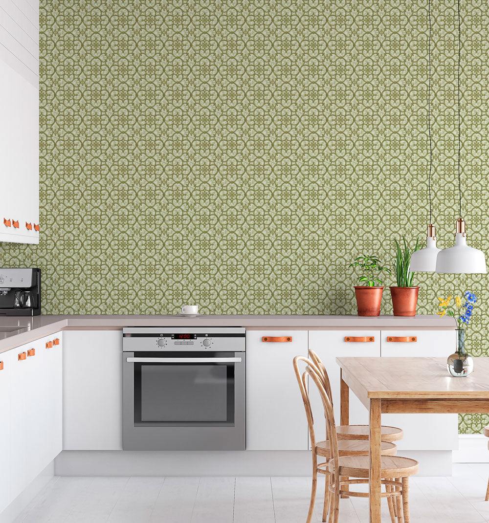 Green Lattice Wallcovering | Astek