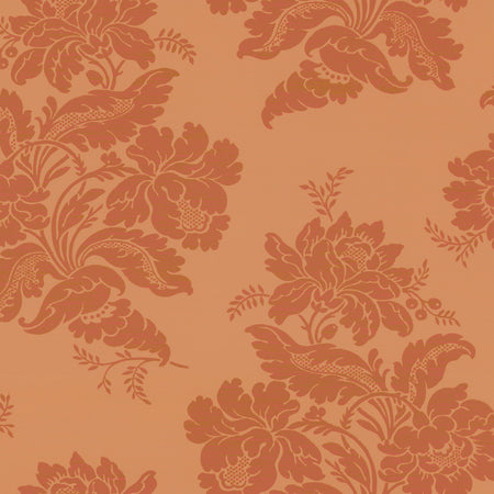 Burnt Orange Floral Wallpaper
