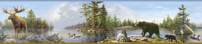 Fresca Blue Moose Lake Portrait Border Wallpaper