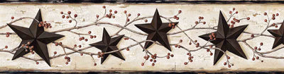 George Cream Tin Star Trail Border Wallpaper