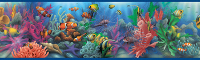 Flip Blue Aquarium Portrait Border Wallpaper