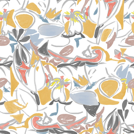 Krasner Hearts - Powder Yellow Gray Wallpaper