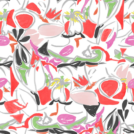 Krasner Hearts - Red Green Black Wallpaper