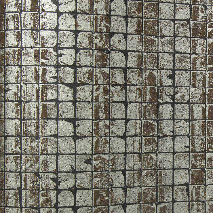 Silver Tile Wallcovering Wallpaper