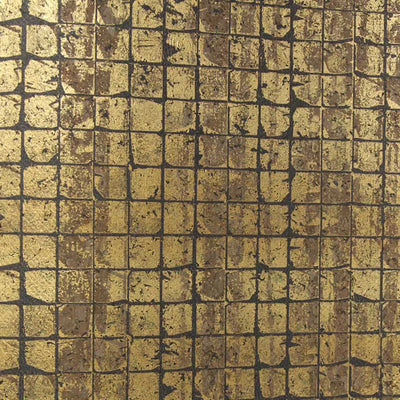 Gold Tile Wallcovering Wallpaper