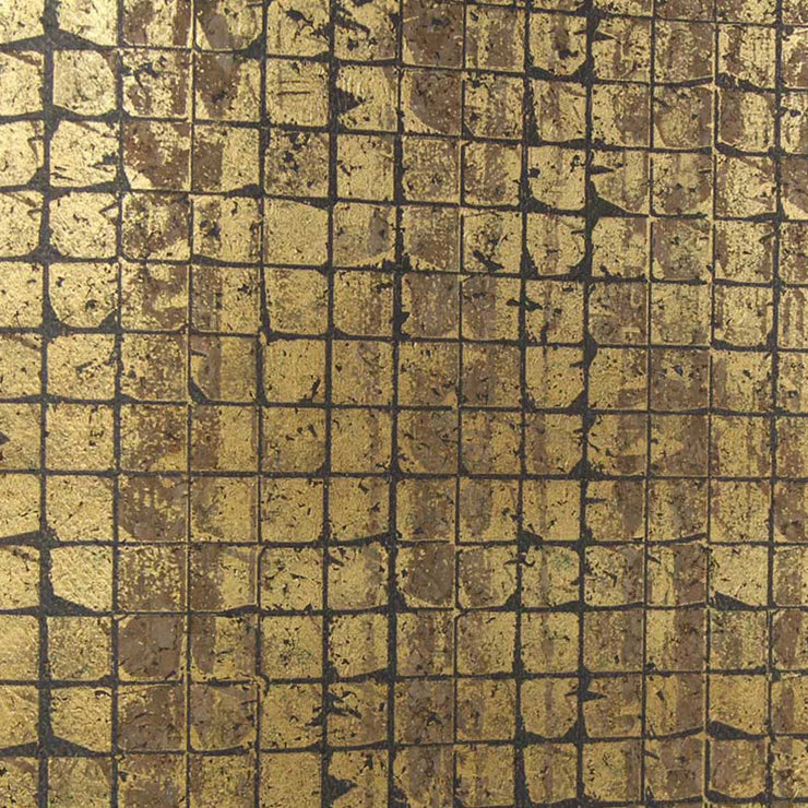 Gold Tile Wallcovering Wallpaper