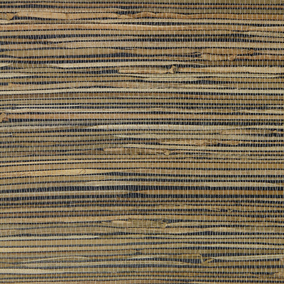 Grasscloth - Tan on Black Wallpaper