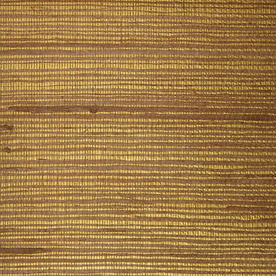 Heavy Jute - Brown on Gold Wallpaper