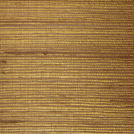 Heavy Jute - Brown on Gold Wallpaper