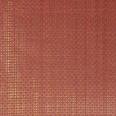 Paper Weave - Burnt Red on Gold Wallpaper