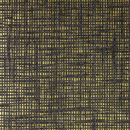 Paper Weave - Black and Grey on Gold Wallpaper