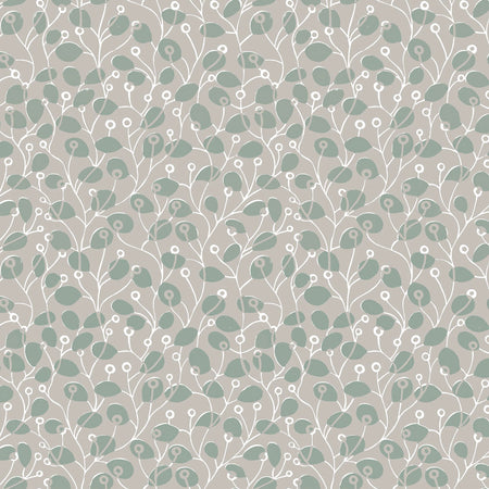 Climbing Eucalyptus - Dove Grey Wallpaper