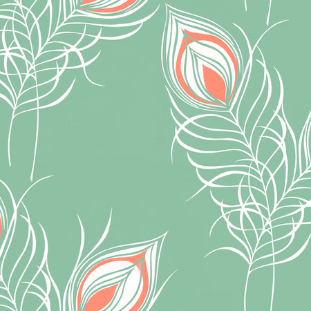 Peacock - Mint Wallpaper