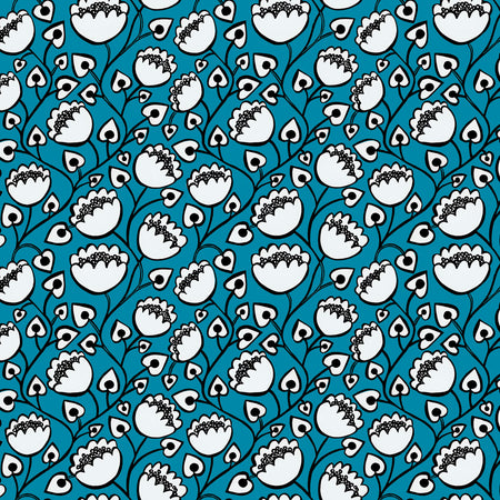 Pop Floral - Azure Wallpaper