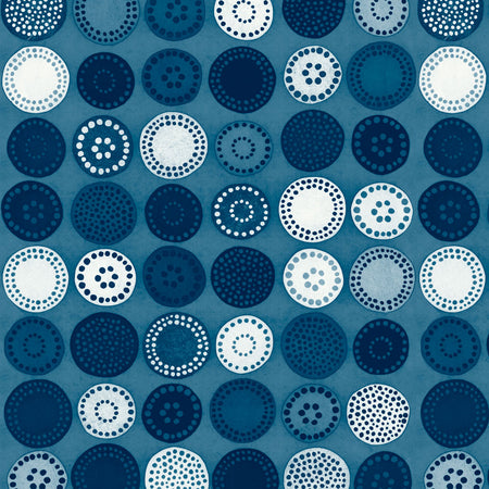 Sand Dollar - Indigo Wallpaper