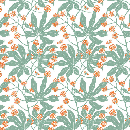 Fatsia - Sage Wallpaper