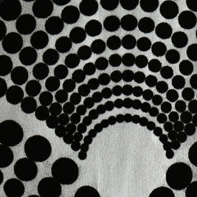 Scalloped Dots - Pewter and Black Velvet Wallpaper