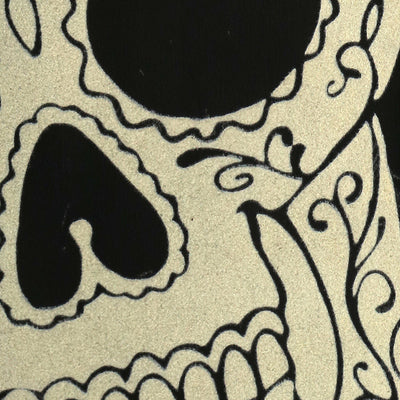 Sugar Skulls - Ebony and White Velvet Wallpaper