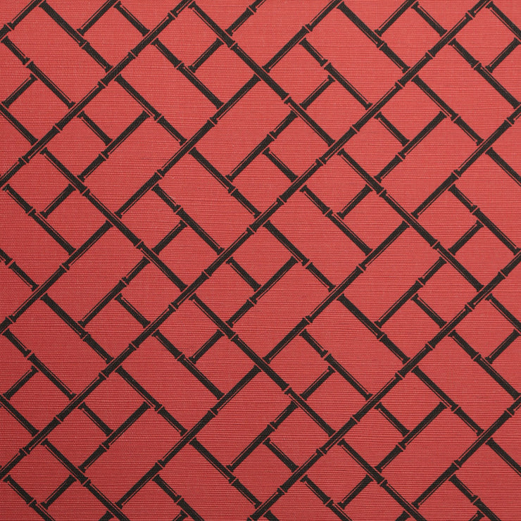 Bamboo Lattice - Red Wallpaper