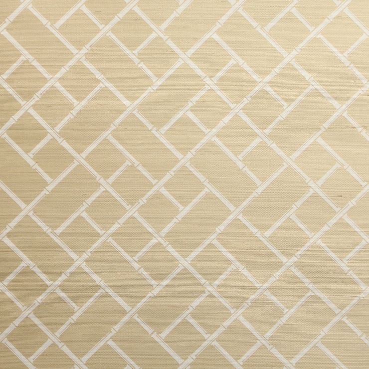 Bamboo Lattice - White Wallpaper
