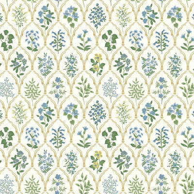 Hawthorne Wallpaper - Blue/Green Wallpaper