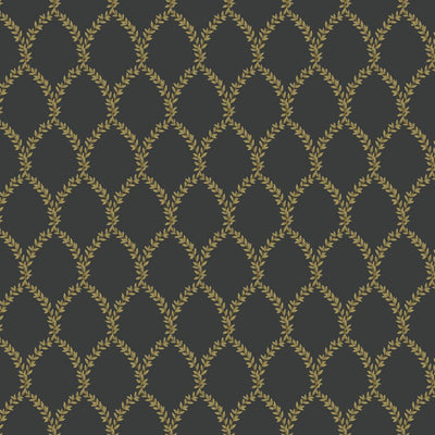 Laurel Wallpaper - Gold/Black Wallpaper