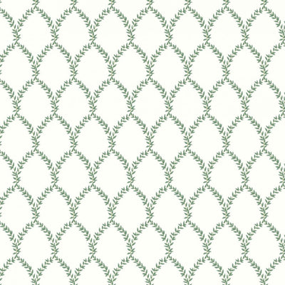 Laurel Wallpaper - Green/White Wallpaper