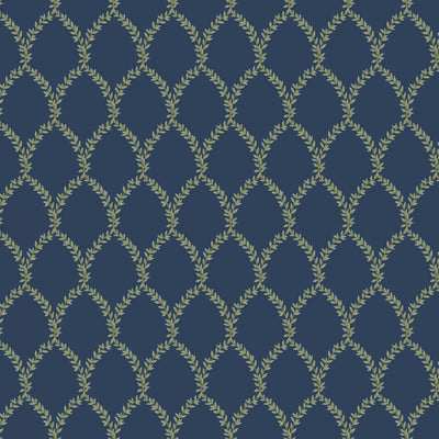 Laurel Wallpaper - Navy Wallpaper