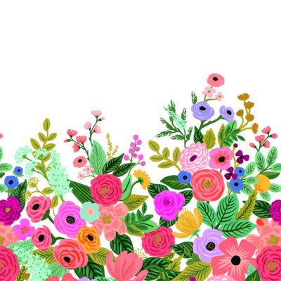 Garden Party Wallpaper Mural - Cream/Bright Pink Mural