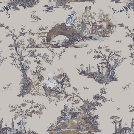 Flowerboy Toile - Gray Matter Wallpaper