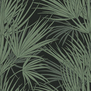 Palmetto Wallpaper - Black/Green Wallpaper