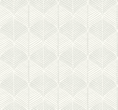 Palm Thatch Wallpaper - White/Gray Wallpaper