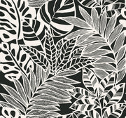 Jungle Leaves Wallpaper - Black/White Wallpaper