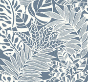 Jungle Leaves Wallpaper - Blue Wallpaper