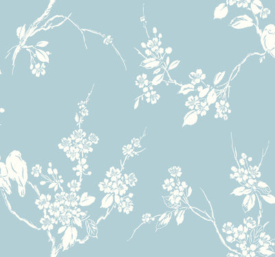 Imperial Blossoms Branch Wallpaper - Blue Wallpaper