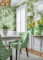 Palm Botanical Wallcovering - Emerald Green