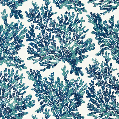Marine Coral - Navy Wallpaper