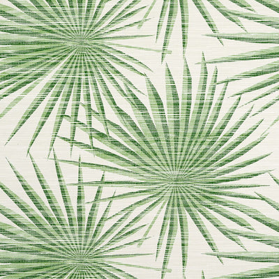 Palm Frond - Green and White Wallpaper