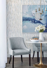 Aurora Wallcovering - Soft Blue and Grey
