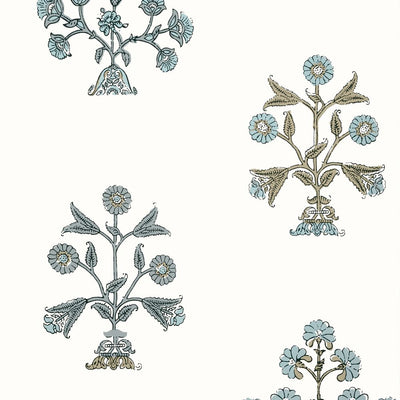 Indian Flower - Spa Blue Wallpaper