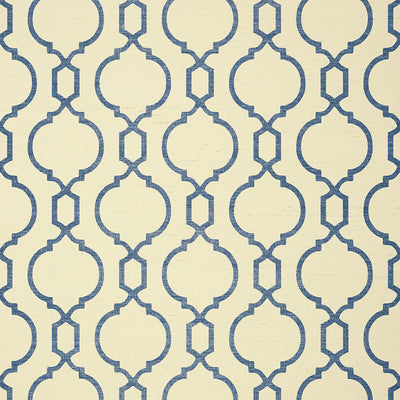 Cortney - Blue on Cream Wallpaper
