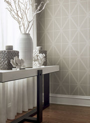 Cafe Weave Trellis Wallcovering - Putty