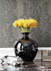 French Quarter Damask Wallcovering - Charcoal